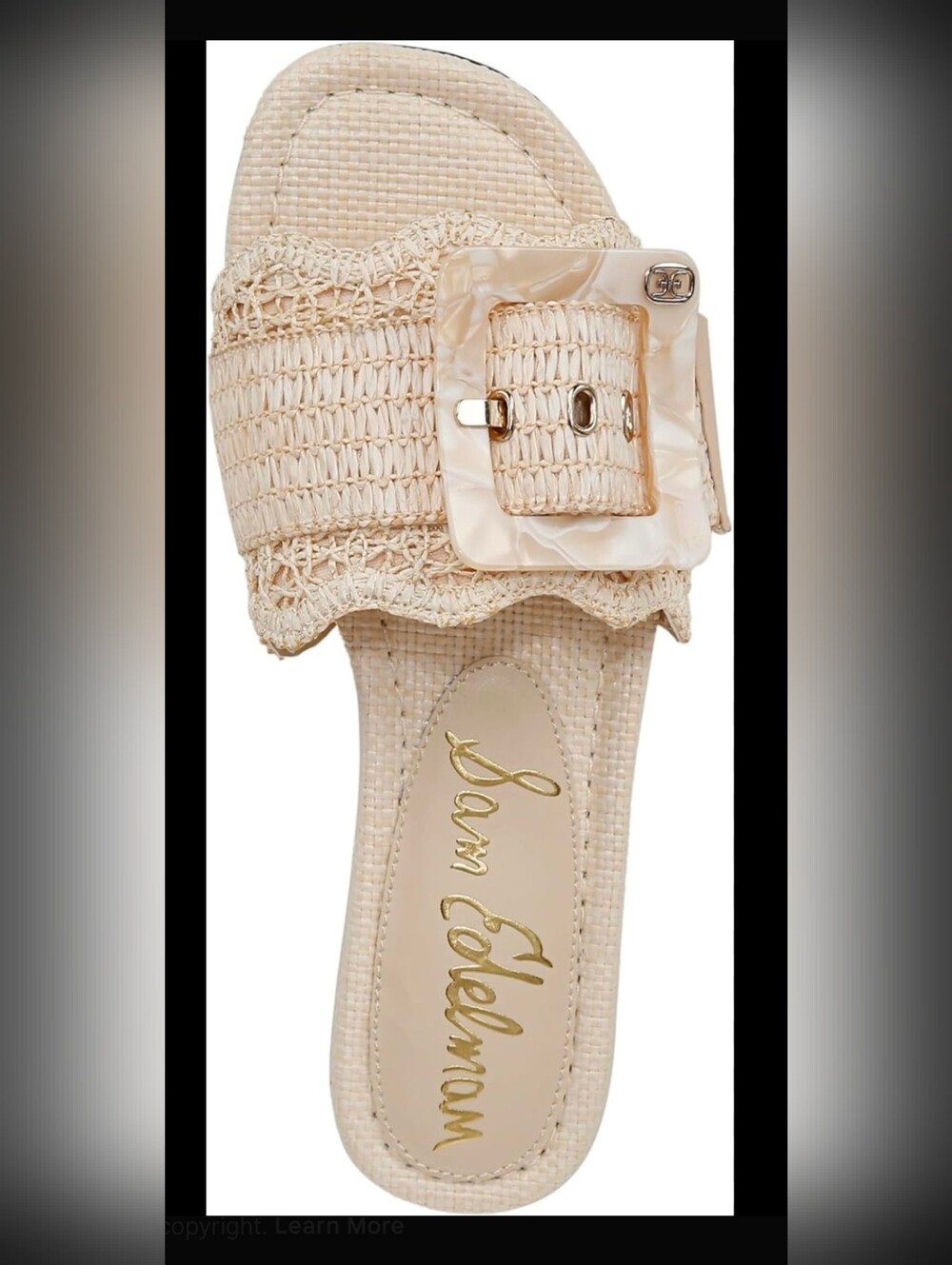 Sam Edelman Bambi Slide Sandals Linen Raffia Size 8.5